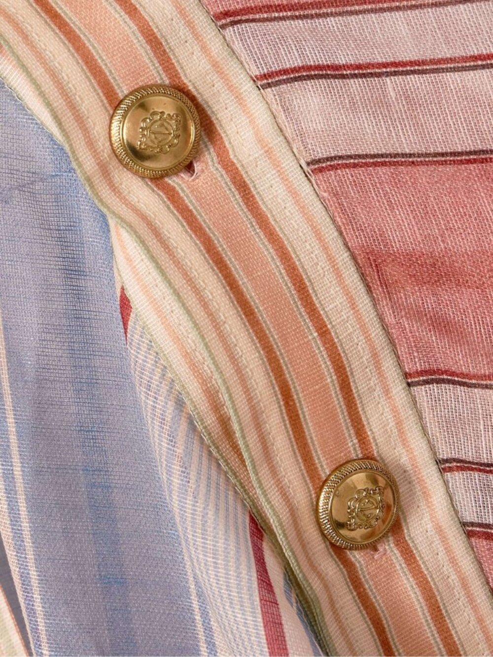 ZIMMERMANN Rebellion patchwork striped linen and silk-blend voile midi wrap dres - Picture 4 of 14